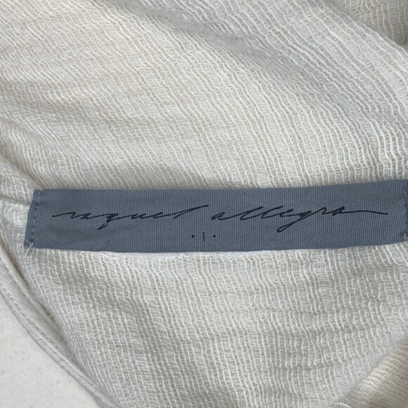 Raquel Allegra White Slubed Cotton Size 1 Women’s Oversized Boho Pullover Top - Picture 4 of 8